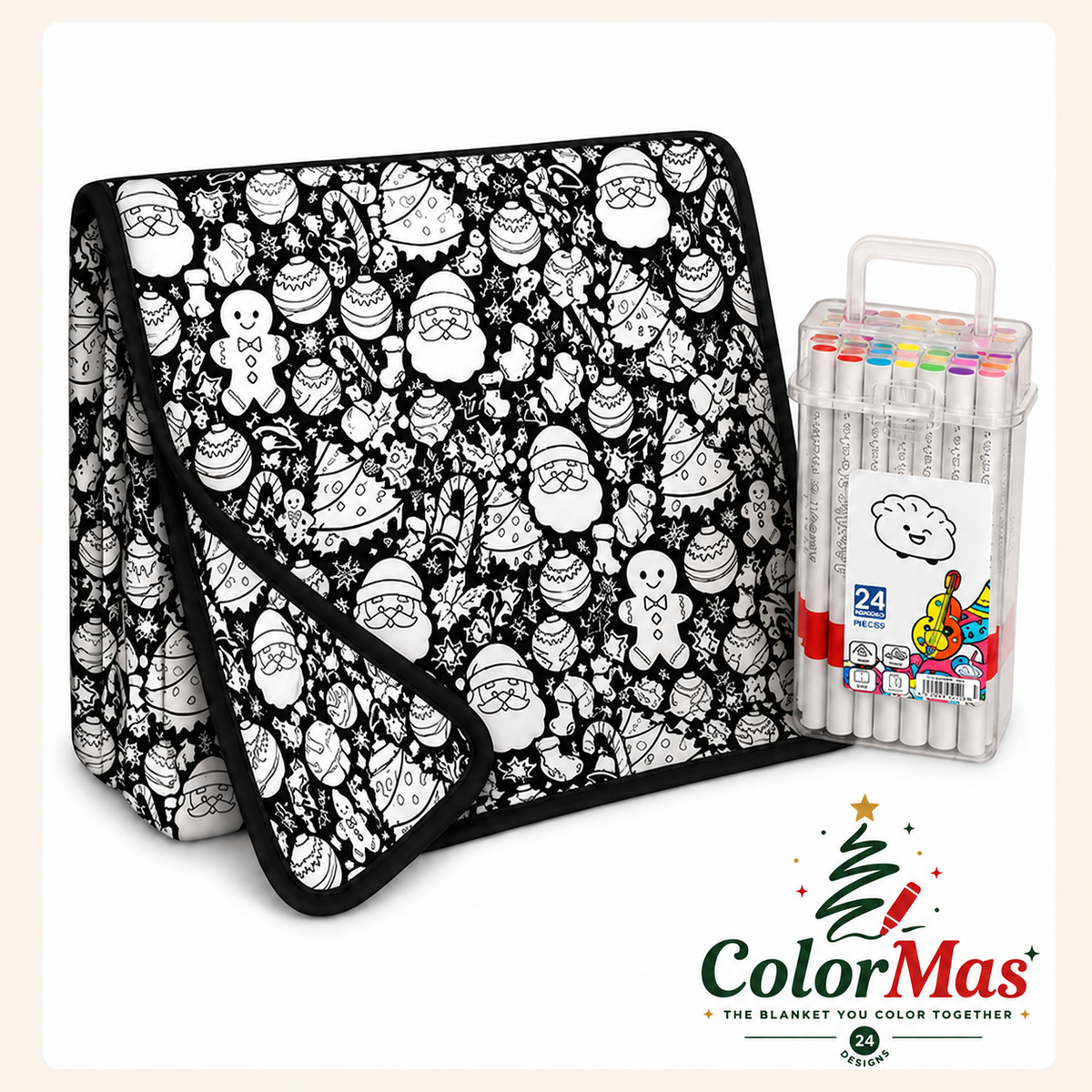 ColorMas Christmas Coloring Blanket